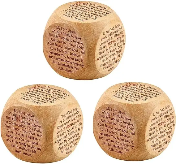 Escultura de dados de madera personalizada para juegos familiares de fiesta de club, venta al por mayor, bloques de madera sin terminar, esquina redonda, dados de madera de 1-10cm