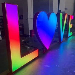 Hiệu ứng năng động khổng lồ RGB chữ 2ft 3ft 4ft ngoài trời chiếu sáng 3D kênh thư dấu hiệu tình yêu và số cho Đảng - Product Image 4