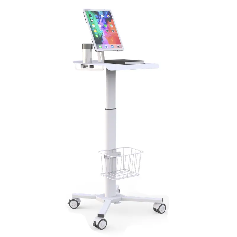 Carrinho profissional ajustável, altura de trabalho para laptop móvel tablet vesa hospital carrinho para clínica dental