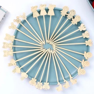竹制水果叉鸡尾酒开胃菜一次性两叉派对迷你竹果摘棒 - Product Image 2