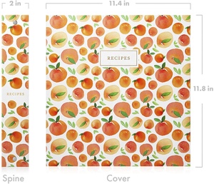 MyWay 3 raccoglitore di ricette Organizer 8.5x11 a pagina intera con maniche protettive trasparenti stampa di carta a colori per ricette di famiglia