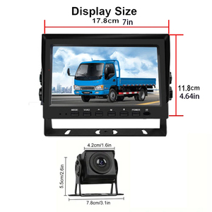 AHD 7 Inch 4 Split Screen <strong>Monitor</strong> Full Color Night Vision Reversing Camera 4-channel <strong>Input</strong> for Trucks - Product Image 5