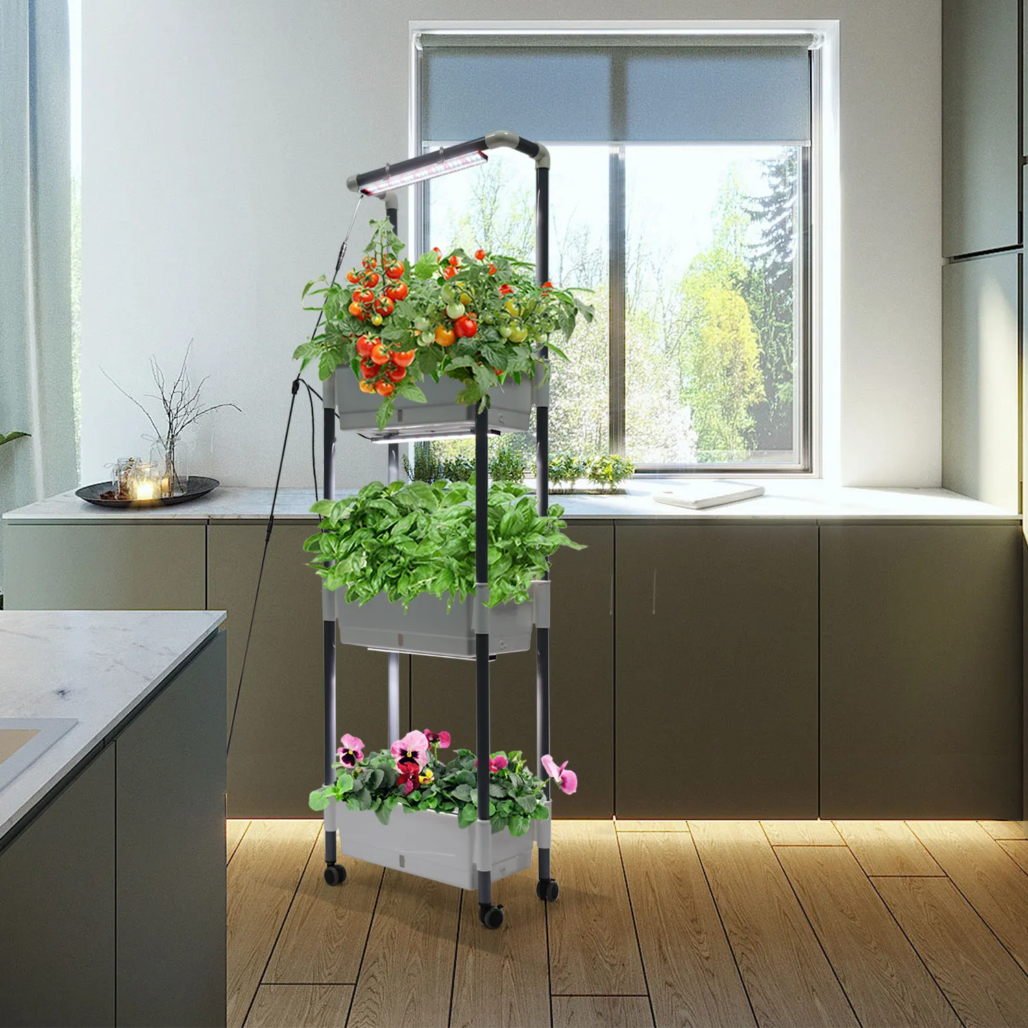 Вертикальный домашний садовый комплект умная система для выращивания растений с подсветкой