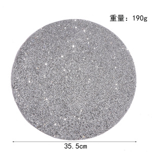 银色餐垫水钻装饰圆形餐垫餐桌耐热桌垫 - Product Image 6