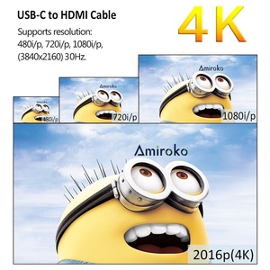 USB31 USB 3,1 Tipo-C T HDMI Cable 6FT 1,8 M 4K 30Hz USB C Tipo C Macho a HDMI Macho Cable adaptador para Monitor Proyector - Product Image 4