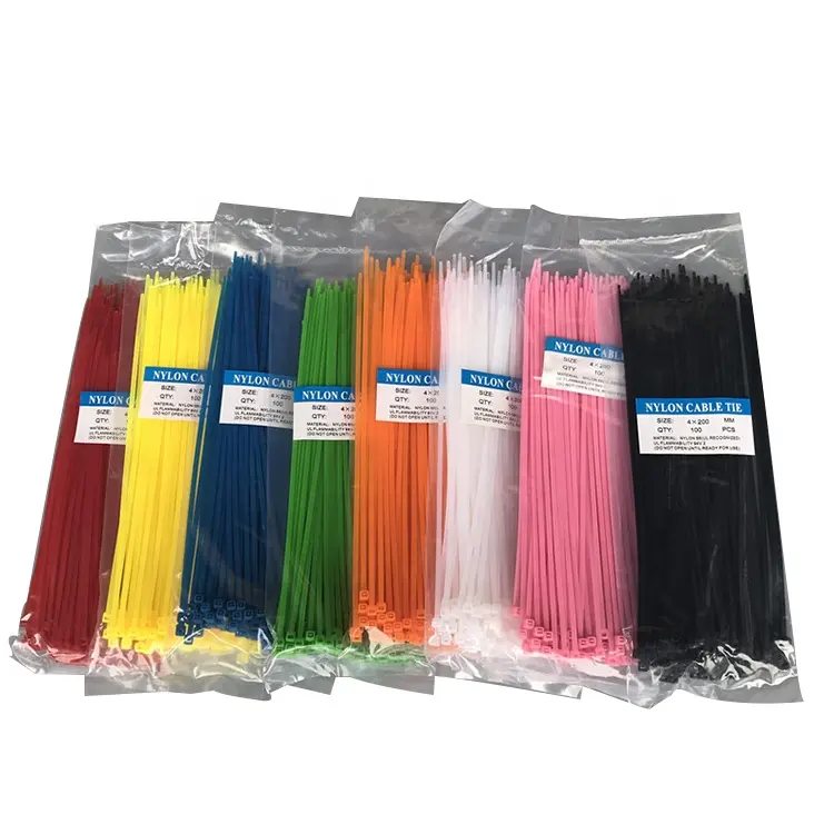 Nhựa Cáp Tie Nylon Zip Tie Dây Fastener 8 Inch 200Mm * 2.7Mm Nhà Máy Trung Quốc Nhà Sản Xuất