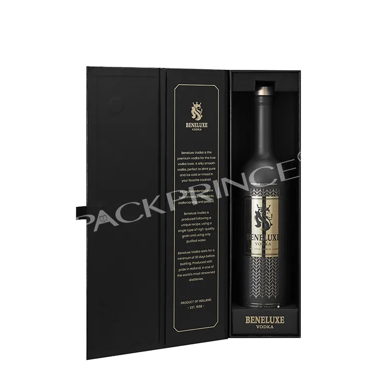 Luxury Empty Tequila Magnetic Close Liquor Wine Package Vodkas Gin Bottle Gift Box With Custom Logo