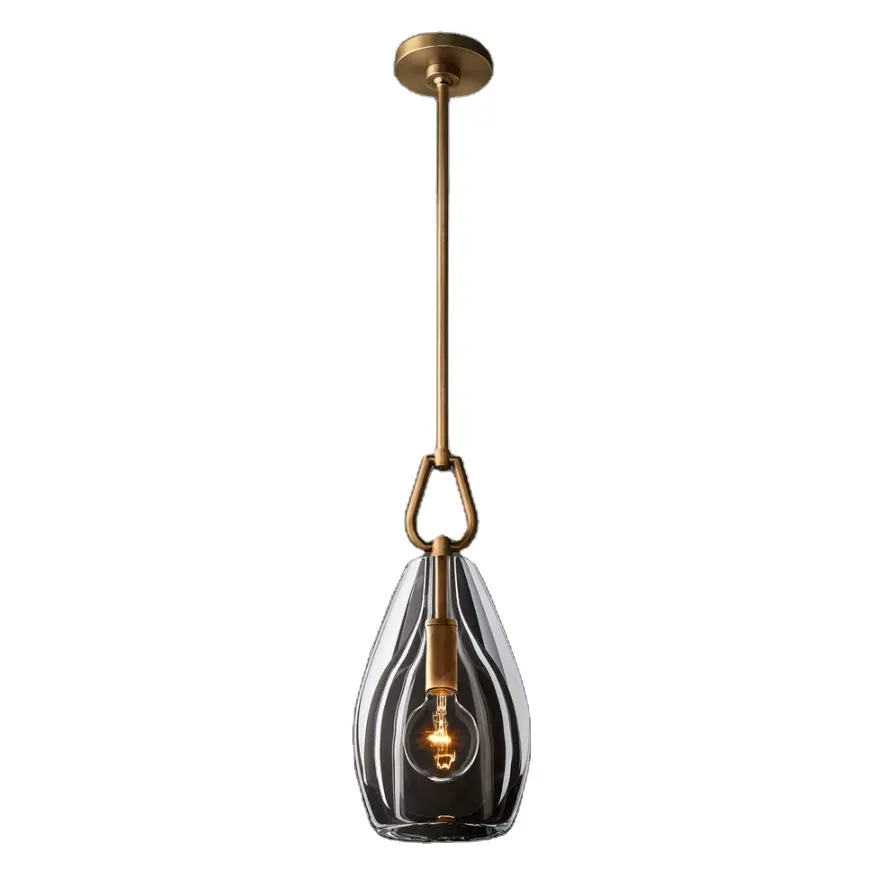 Nordic Modern Luxury Vintage Brass Chandelier Hanging Lights For Home Decoration Beside Table Dining Crystal Pendant Lights