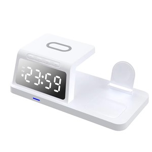5 in 1 kablosuz şarj standı ile çalar saat hızlı şarj kablosuz şarj istasyonu iPhone için Apple için Airpods için izle - Product Image 4