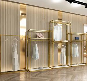 Boutique Store Design <strong>Nested</strong> <strong>End</strong> <strong>Table</strong> Set Clothes Rack Shop Fitting Gold Garment Rack Display <strong>Table</strong> - Product Image 4