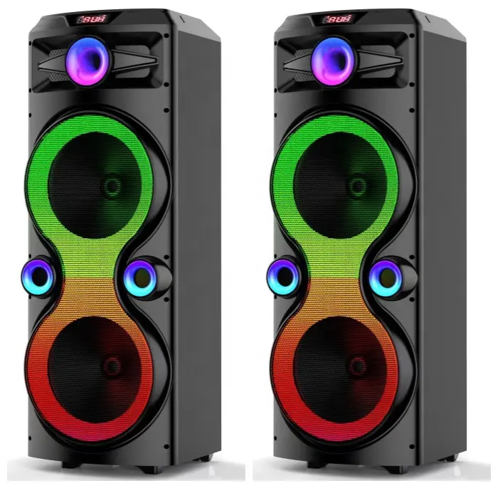 Guangzhou fabrika 1000 Watt doğrudan tedarik parti kutusu Powered Led BT parti mikrofonlu hoparlör Subwoofer 12 inç büyük Dj