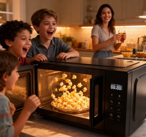 Lò vi sóng <span class=keywords><strong>mini</strong></span> với khóa trẻ em: Màn hình Dễ đọc và điều khiển một chạm, an toàn, tiết kiệm không gian cho gia đình và nhà nhỏ - Product Image 6