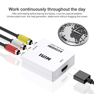 Adaptador convertidor RCA AV a HDMI, convertidor Multimedia Mini compuesto CVBS a HDMI AV2HDMI, caja de Color dorado 1080p - Product Image 3