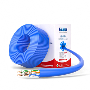 Hkn 0.51มม. OFC 1000Mbps แจ็คเก็ต PVC สาย FTP CAT5E LAN 4PR 24AWG สำหรับเชื่อมต่อในร่มกล้อง IP 305M - Product Image 3