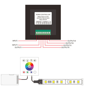 Controller LED 12-24V RGBW controller dimming full-color touch panel dimming controller - Product Image 2