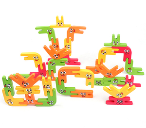 OEM Wooden Stacking Balance Toy Colorful Clip Shape IQ Logic Puzzle <strong>Pattern</strong> <strong>Building</strong> <strong>Block</strong> for Kids and Adults - Product Image 2