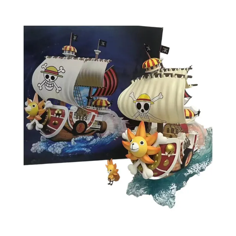 Figura DE ACCIÓN DE 29cm, venta al por mayor, alta calidad, Luffy Anime Going Sunny, modelo de barco, mil piezas, sombrero de paja, barco de piratas