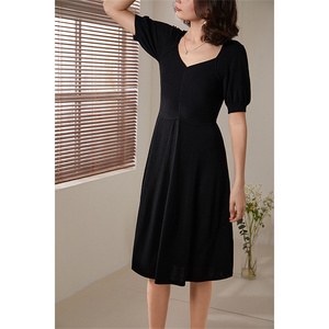 Vestido de suéter para mujer, vestido de negocios antiarrugas de manga corta, tiendas, vestidos elegantes de verano para mujer