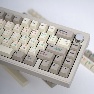 143 teclas Cherry Profile Retro programador gris y blanco Teclado mecánico teclas PBT sublimación - Product Image 5
