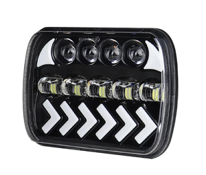 <strong>12v</strong> 5x7 Inch 7'' <strong>Led</strong> Headlight square 7x6 High Low Beam Arrow DRL Amber Turn Signal for Car - Product Image 1