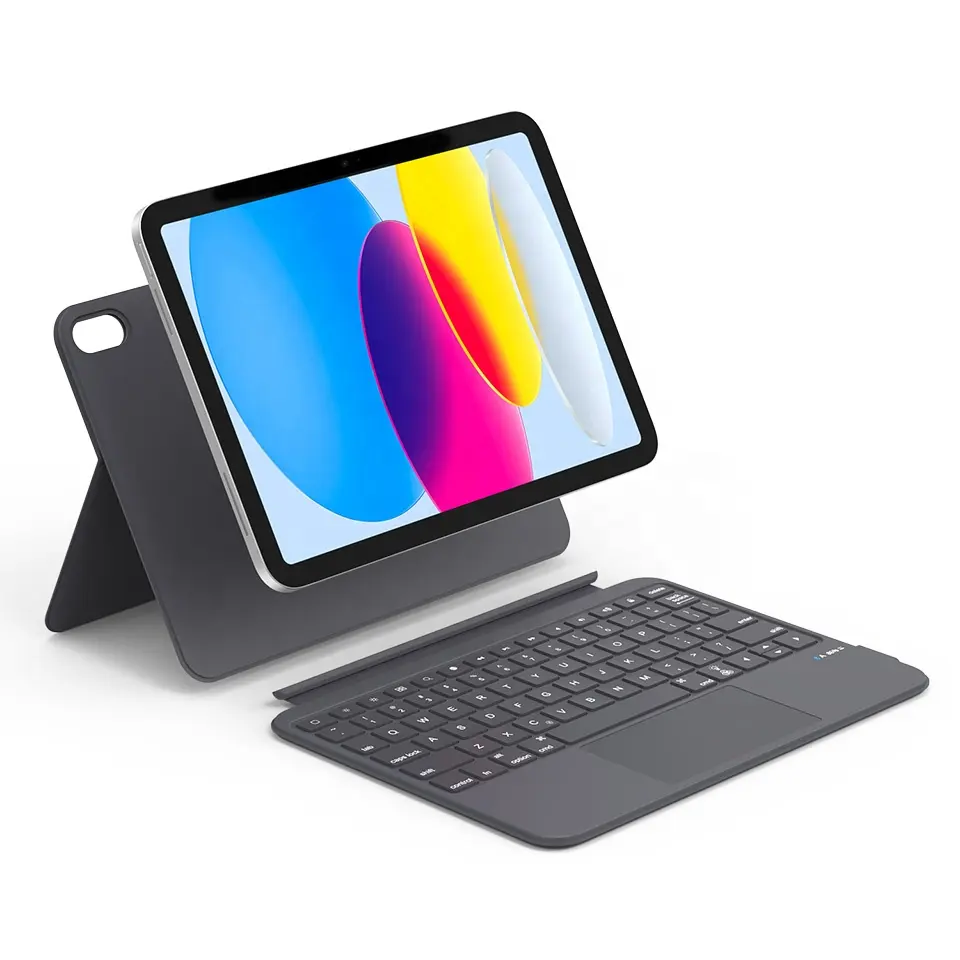 YiLing 112 ayrılabilir manyetik klavye kılıf ile 10.9 inç iPad 10th gen 2022 için folio trackpad