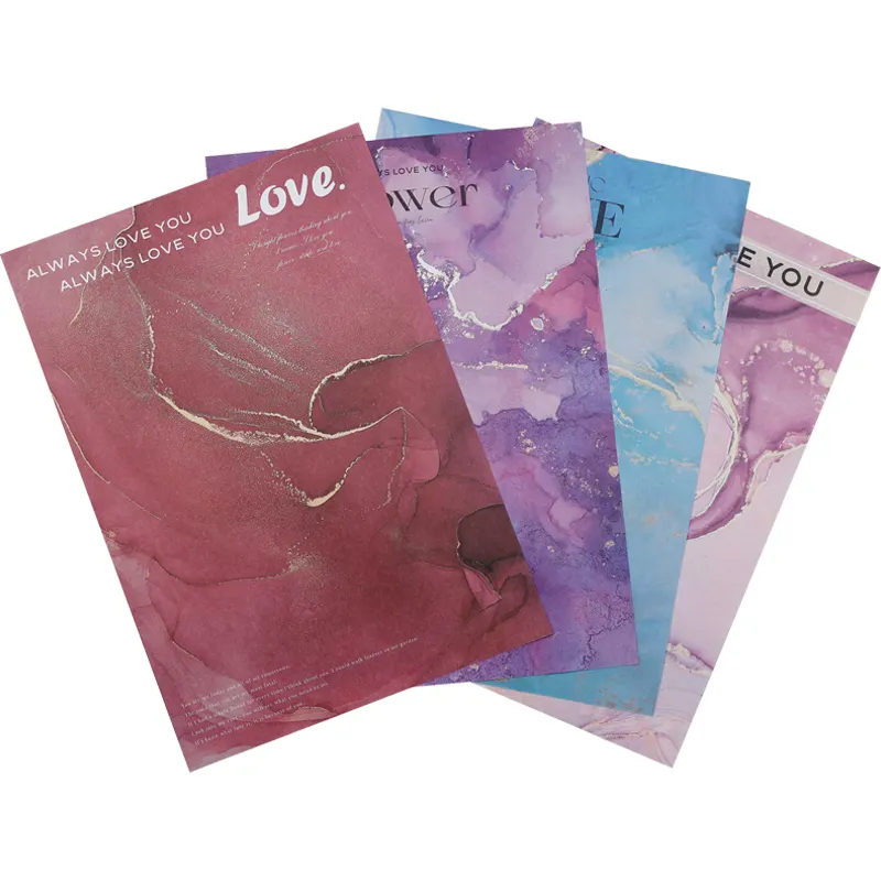 Nuova carta tie-dye carta regalo personalizzata impermeabile carta regalo doppia faccia floreale Bouquet carta da imballaggio
