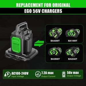56V E-GO用デュアル充電器CH2800D CH5500 CH7000 BA2242T BA2800Tリチウムイオン電池充電器56ボルトデュアルポート充電器 - Product Image 5