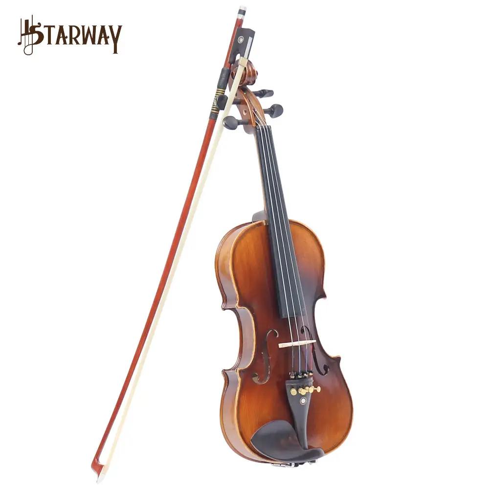 STARWAY 094 2/4 3/4 4/4 Kualitas Tinggi Instrumen Musik Biola Retro Cemara dengan Casing Biola untuk Pemain Profesional