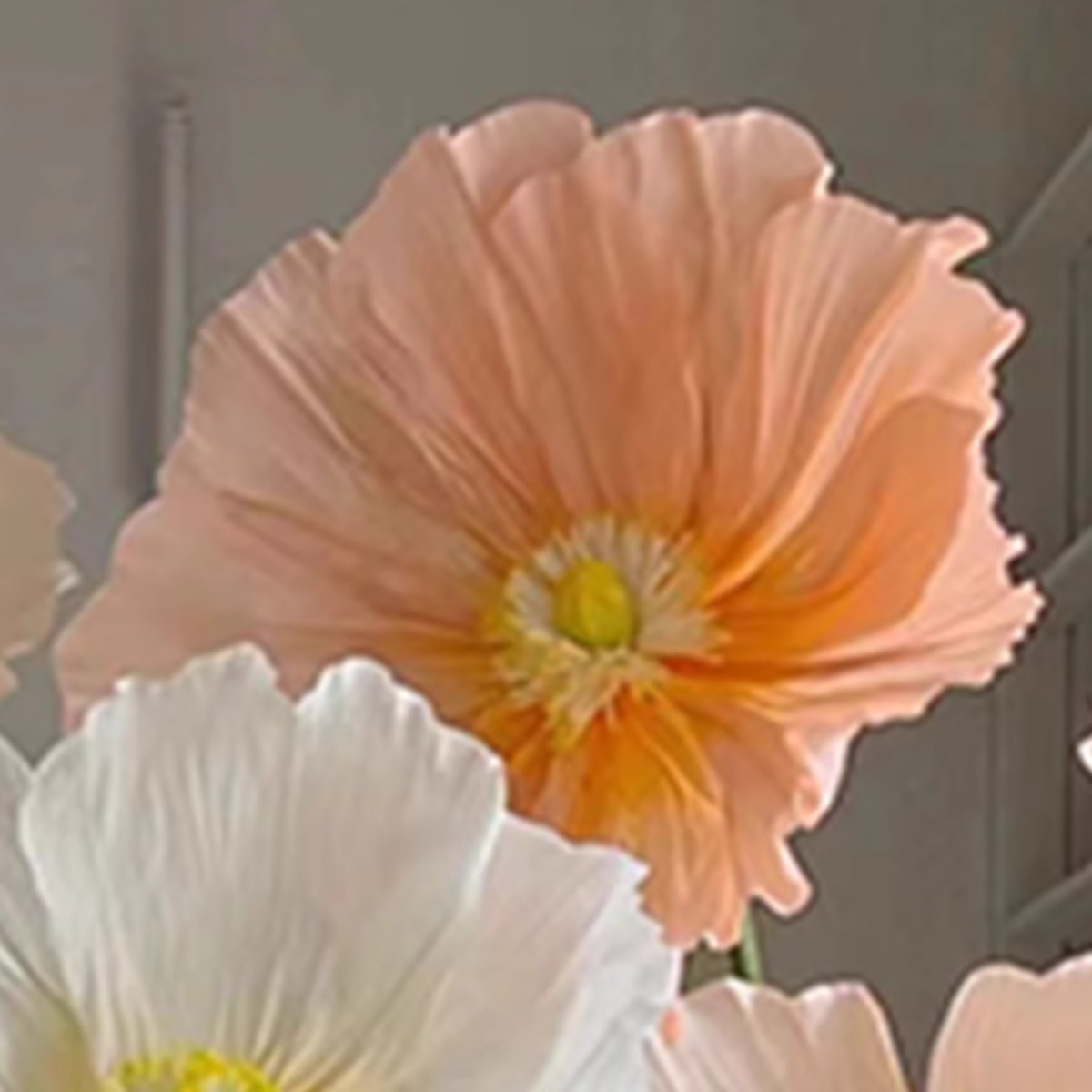 Poppy deep champagne color light flower heart without pole