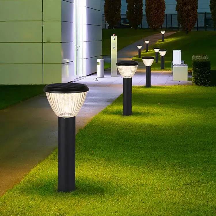 Nuevo diseño de jardín europeo Ip65 al aire libre en la carretera corta Pilar 20W Solar Led Bollard Luz de césped