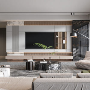 आधुनिक डिजाइन लिविंग रूम फर्नीचर लकड़ी के टीवी कैबिनेट दीवार माउंट यूनिट डिजाइन टीवी स्टैंड - Product Image 2