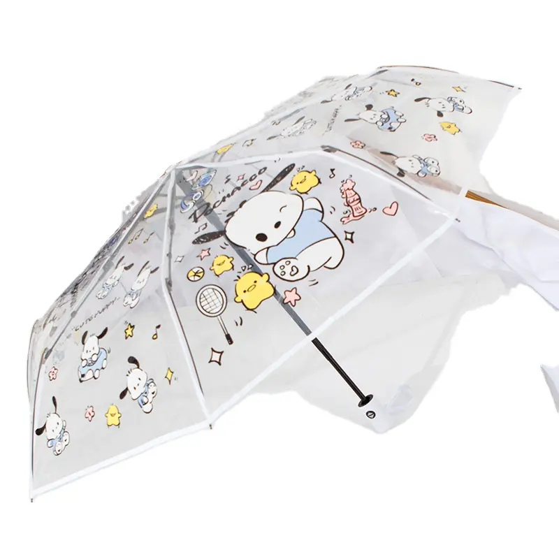 Nouveau Kawaii dessin animé Transparent parapluie résistance au vent hommes et femmes automatique enfants parapluies étudiant parapluie