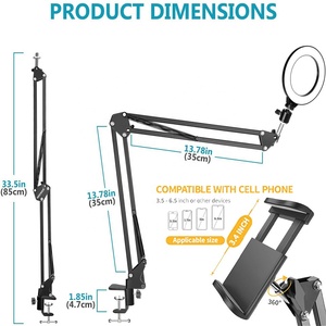 Microphone Arm <strong>Stand</strong> Cantilever Bracket Tripod Adjustable Fill Light Holder Spring Built-in Mic <strong>Stand</strong> - Product Image 6