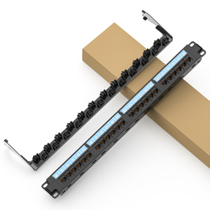 19 "Rj45 1u网络Utp梯形插孔配线架6类5e配线架24端口5e类网络配线架 - Product Image 2