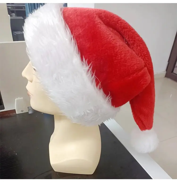 大人と子供のための豪華な長い豪華なクリスマスサンタ帽子