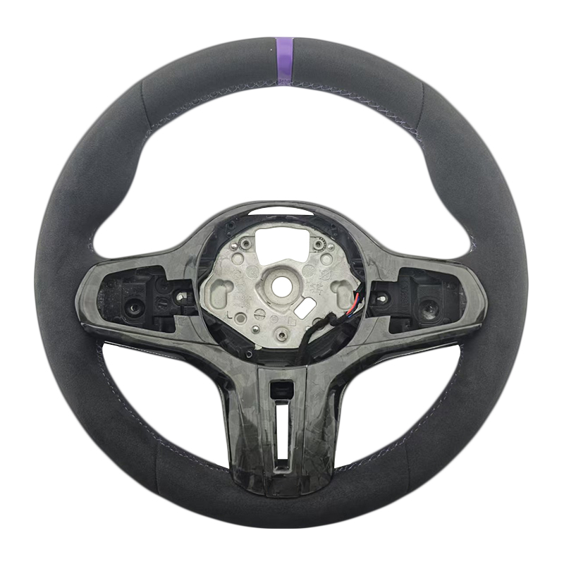 Chauffage + Alcantara + Carbone Forgé + Surpiqûres Rayures Violettes