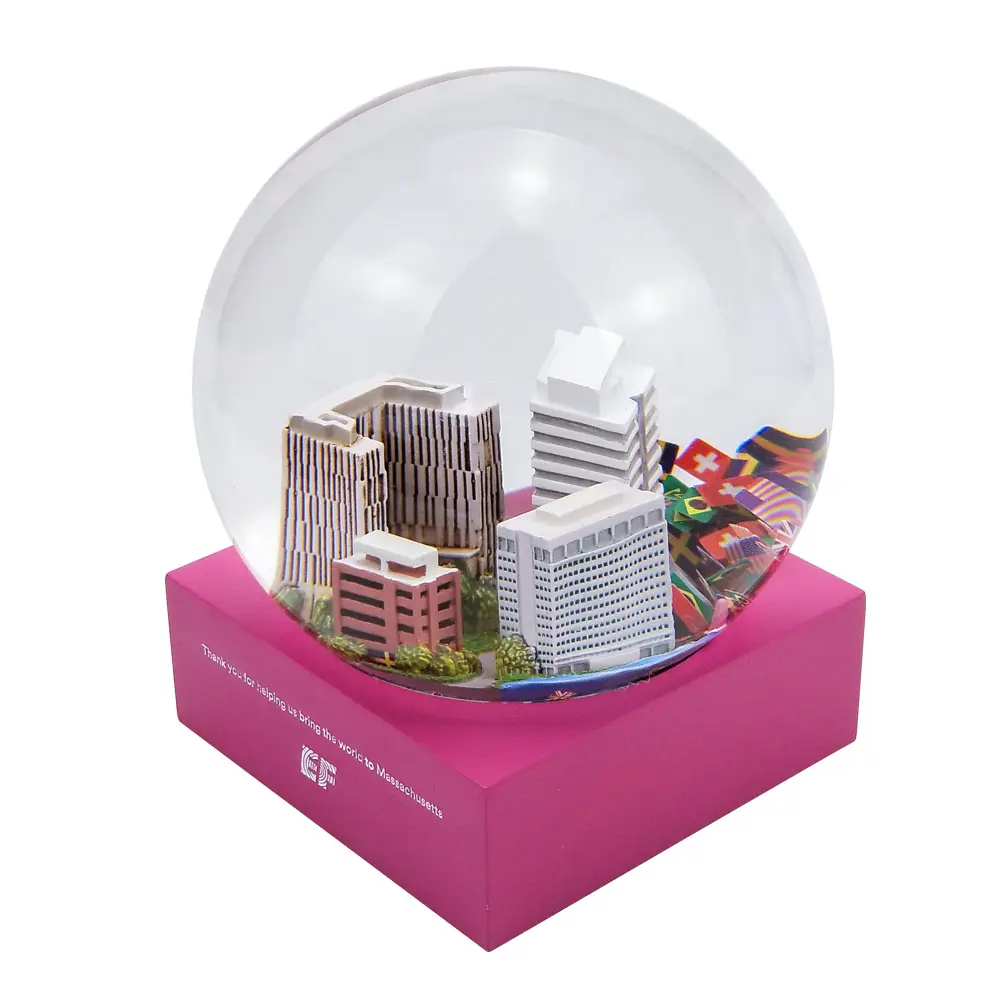 100mm Escola Celebração Ornamento Cultural Luxo Ornamento Lembrança Kit Presente Resina Glitter Snow Ball/Snowball/Personalizado Snow Globes