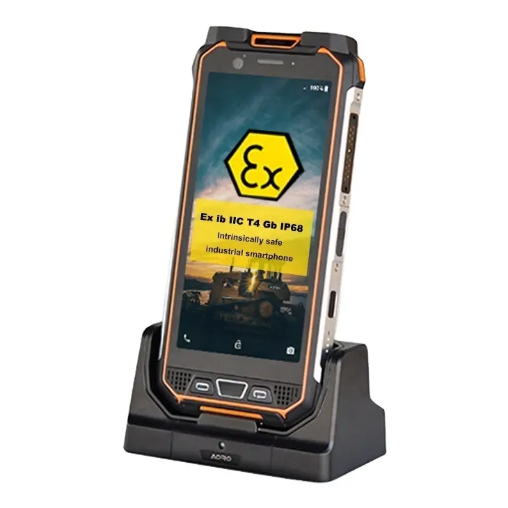 Fabrika ODM/OEM Atex patlamaya dayanıklı android telefon dokunmatik ekran kendinden emniyetli ATEX bölge 1/21 4G LTE patlamaya dayanıklı geçirmez telefon