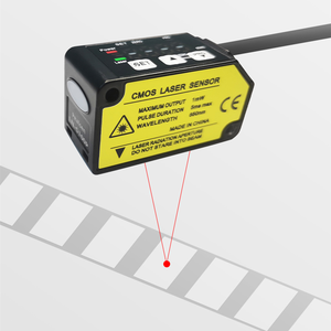 Sensor de Desplazamiento láser Cmos Alta precisión Emc Directive Sensor de rango láser Protección de circuito Dc 12-24V Sensor láser - Product Image 1