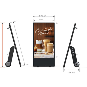 Outdoor Lcd Display Advertising Screen 43&quot; 55&quot; Mobile Floor Stand Kiosks With Wheels Digital Poster for Shopping Mall/restaurant
