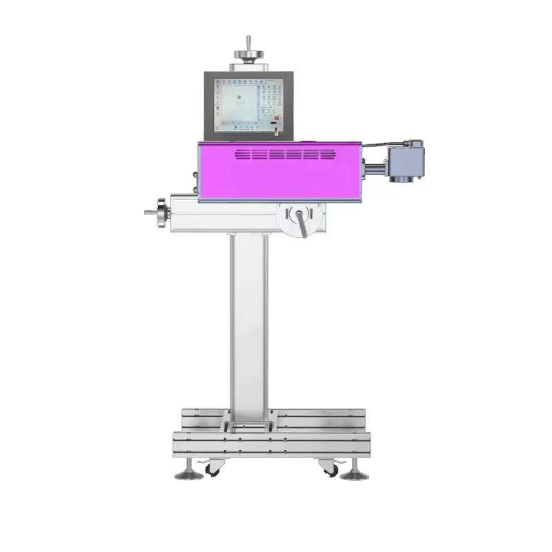 Código de barras UV online para impressão a laser 3W 5W, máquina de marcação voadora, impressão em caixa de cosméticos