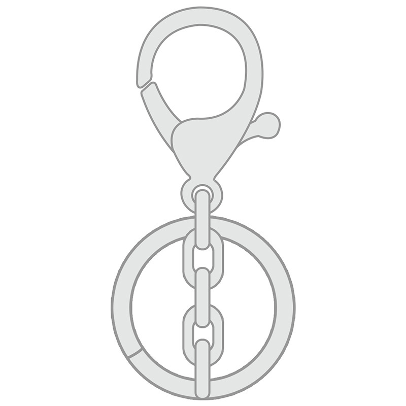 Lobster Hook Clasp + Circle Split Ring + Chain