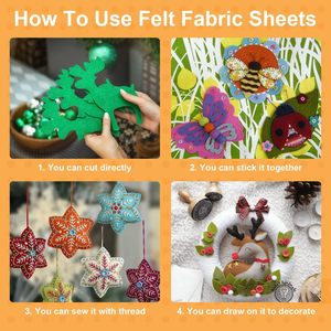 32005 các loại màu dày cảm thấy tấm vải cho Diy chắp vá may & giấy thủ công mỹ nghệ cho các dự án trang trí - Product Image 5