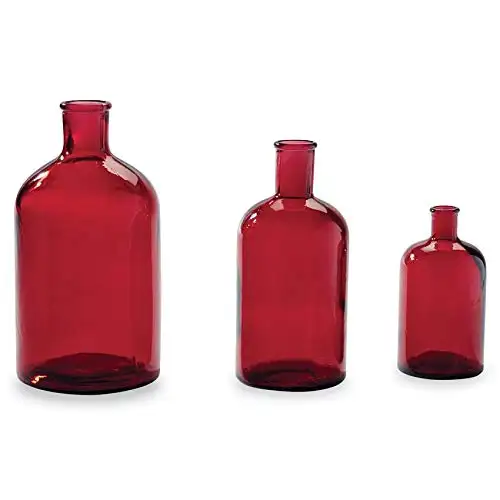 Vasi di collo di bottiglia di vino rosso medio su misura unico del pezzo di fango per la decorazione vaso di vetro di fiori di lusso