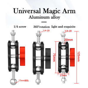 Aluminum Articulating Magic Arm Monitor <strong>Mount</strong> With <strong>1</strong>/<strong>4</strong>&quot; Screw Double Ball Heads for Monitor Lights Audio Recorders - Product Image 3