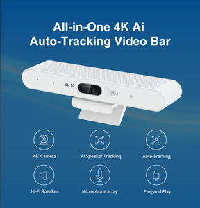 小型ビデオ会議カメラAI自動追跡90度ビュー4 in 1 Android 4K HD会議室カメラ (スピーカーとマイク付き) - Product Image 4