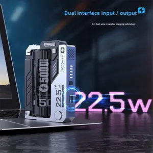 最新5000毫安时可拆卸双USB C端口电源组25w快速充电可更换锂离子电池组22.5w输出功率 - Product Image 2