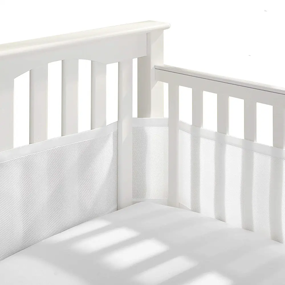 Doublure de lit de bébé 2 pièces, protecteur classique en maille respirante, pare-chocs de lit de bébé