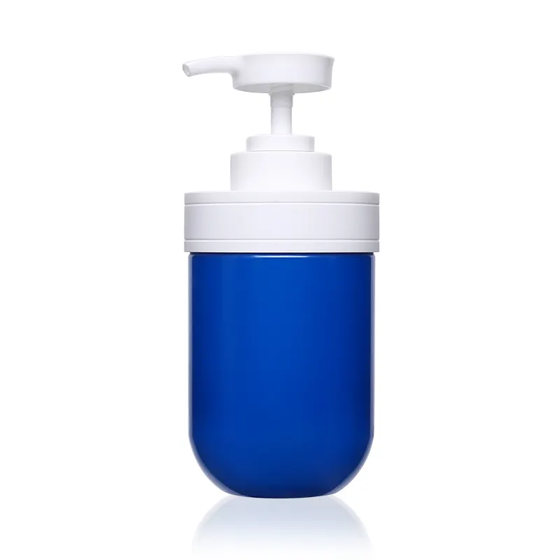 空の再利用可能な500mlブルーPETスプレーボトルボディローションポンプボトルプラスチックシャンプースキンケアボトル包装