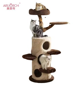 Istana kucing langsung pabrik ukuran sedang rumah hewan peliharaan bingkai panjat tebing kucing Sisal kayu rumah hewan mewah gaya Nordic - Product Image 1